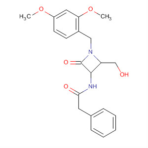 Benzeneacetamide,N-[1-[(2,4-dimethoxyphenyl)methyl]-2-(hydroxymethyl)-4-oxo-3-azetidinyl]-, cis- molecular structure