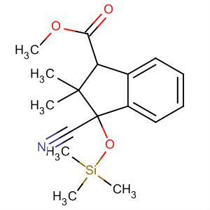 1H-Indene-1-carboxylic acid,3-cyano-2,3-dihydro-2,2-dimethyl-3-[(trimethylsilyl)oxy]-, methyl ester molecular structure