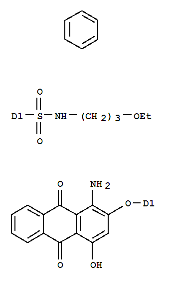 [(1-amino-9,10-dihydro-4-hydroxy-9,10-dioxo-2-anthryl)oxy]-N-(3-ethoxypropyl)benzenesulphonamide molecular structure
