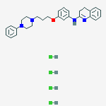 N-[3-[3-(4-phenylpiperazin-1-yl)propoxy]phenyl]-3,4-dihydroquinolin-2-amine;tetrahydrochloride molecular structure