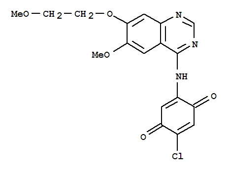 2-CHLORO-5-(6-METHOXY-7-(2-METHOXYETHOXY)QUINAZOLIN-4-YLAMINO)CYCLOHEXA-2,5-DIENE-1,4-DIONE molecular structure