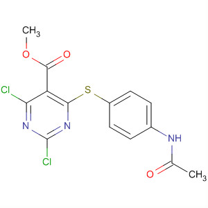 5-Pyrimidinecarboxylic acid,4-[[4-(acetylamino)phenyl]thio]-2,6-dichloro-, methyl ester molecular structure