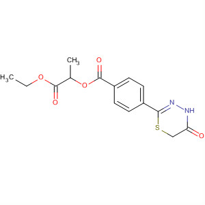 Benzoic acid, 4-(5,6-dihydro-5-oxo-4H-1,3,4-thiadiazin-2-yl)-,2-ethoxy-1-methyl-2-oxoethyl ester molecular structure