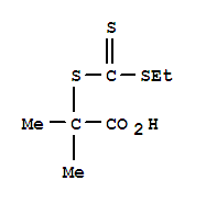 S-Ethyl-S'-(a,a'-dimethyl-a''-aceticacid)trithiocarbonate molecular structure