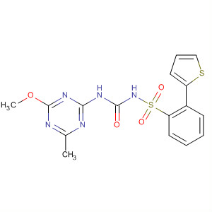 Benzenesulfonamide,N-[[(4-methoxy-6-methyl-1,3,5-triazin-2-yl)amino]carbonyl]-2-(2-thienyl)- molecular structure