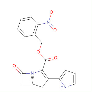 1-Azabicyclo[3.2.0]hept-2-ene-2-carboxylic acid,7-oxo-3-(1H-pyrrol-2-yl)-, (2-nitrophenyl)methyl ester, (R)- molecular structure