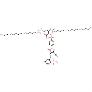 Benzenesulfonamide,N-[2,4-bis[(hexadecylsulfonyl)amino]-6-hydroxyphenyl]-4-[4-[[5-chloro-2-(methylsulfonyl)phenyl]azo]-3-cyano-4,5-dihydro-5-oxo-1H-pyrazol-1-yl]- molecular structure