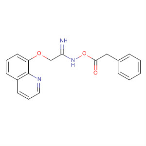 Ethanimidamide, N-[(phenylacetyl)oxy]-2-(8-quinolinyloxy)- molecular structure