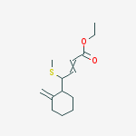 2-Butenoic acid, 4-(2-methylenecyclohexyl)-4-(methylthio)-, ethyl ester