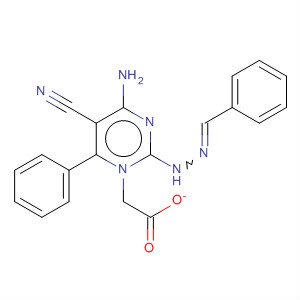 5-Pyrimidinecarbonitrile,4-amino-6-phenyl-2-[(phenylmethylene)hydrazino]-, monoacetate molecular structure
