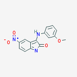 2H-Indol-2-one, 1,3-dihydro-3-[(3-methoxyphenyl)imino]-5-nitro- molecular structure