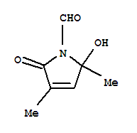 1H-Pyrrole-1-carboxaldehyde,2,5-dihydro-2-hydroxy-2,4-dimethyl-5-oxo- molecular structure