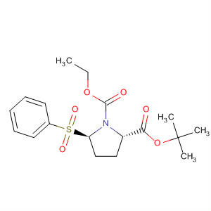 1,2-Pyrrolidinedicarboxylic acid, 5-(phenylsulfonyl)-,1-(1,1-dimethylethyl) 2-ethyl ester, (2S,5R)- molecular structure