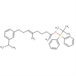 Benzene,1-[(3E)-8-[[(1,1-dimethylethyl)diphenylsilyl]oxy]-4-methyl-3,8-nonadien-1-yl]-3-(1-methylethyl)- molecular structure