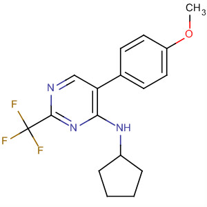 4-Pyrimidinamine,N-cyclopentyl-5-(4-methoxyphenyl)-2-(trifluoromethyl)- molecular structure