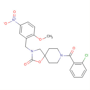 1-Oxa-3,8-diazaspiro[4.5]decan-2-one,8-(2-chlorobenzoyl)-3-[(2-methoxy-5-nitrophenyl)methyl]- molecular structure