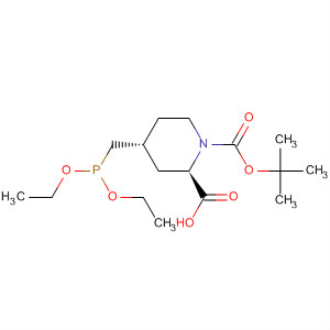1,2-Piperidinedicarboxylic acid, 4-[(diethoxyphosphinyl)methyl]-,1-(1,1-dimethylethyl) ester, (2R,4R)- molecular structure