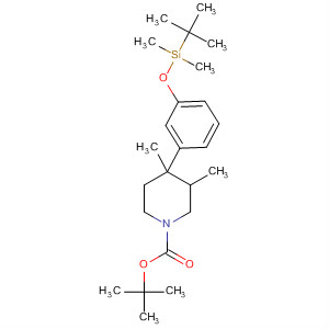 1-Piperidinecarboxylic acid,4-[3-[[(1,1-dimethylethyl)dimethylsilyl]oxy]phenyl]-3,4-dimethyl-,1,1-dimethylethyl ester, (3R,4R)-