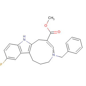 Azonino[5,6-b]indole-6-carboxylic acid,11-fluoro-1,2,3,4,7,8-hexahydro-4-(phenylmethyl)-, methyl ester molecular structure