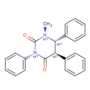 2,4(1H,3H)-Pyrimidinedione, dihydro-1-methyl-3,5,6-triphenyl-, trans- molecular structure