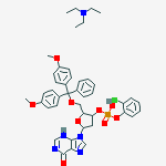 3'-Inosinic acid, 5'-O-[bis(4-methoxyphenyl)phenylmethyl]-2'-deoxy-, mono(2-chlorophenyl) ester, compd. with N,N-diethylethanamine (1:1)