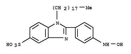 2-[4-(hydroxyamino)phenyl]-1-octadecyl-1H-benzimidazole-5-sulphonic acid molecular structure