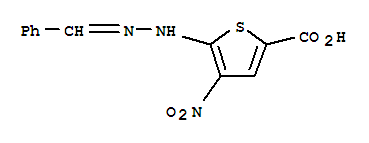 2-Thiophenecarboxylicacid, 4-nitro-5-[2-(phenylmethylene)hydrazinyl]-