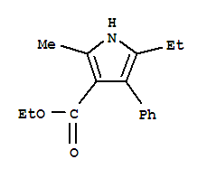 1H-PYRROLE-3-CARBOXYLIC ACID,5-ETHYL-2-METHYL-4-PHENYL-,ETHYL ESTER molecular structure
