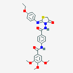 Benzamide, N-(4-(((2-((4-ethoxyphenyl)imino)-4-oxo-3-thiazolidinyl)ami no)carbonyl)phenyl)-3,4,5-trimethoxy- molecular structure